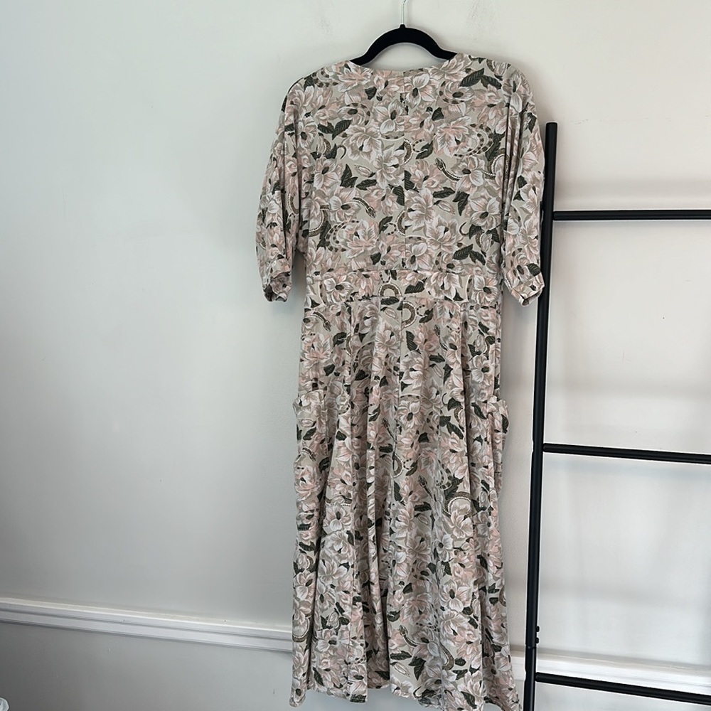 Happy Nature x Kate Hudson floral snake print boho button down midi dress - Picture 8 of 10